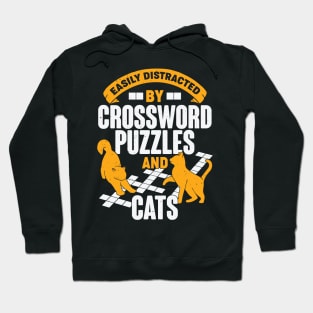 Easily Distracted By Crossword Puzzles And Cats Hoodie